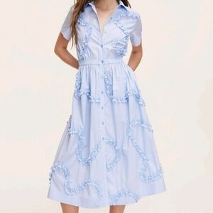 Kate Spade New York x Target - Short Sleeve Midi Shirtdress Blue Size XL New